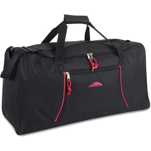 LIGHTWEIGHT Canvas Duffle Bags for Men & Women Black 1